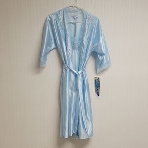 Stardust 2 Pc Light Blue Gown & Robe Set, Women's Small. New Vintage